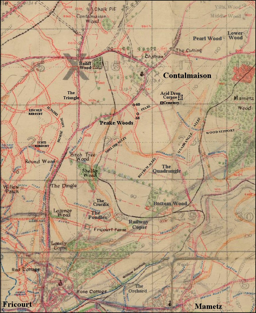 contalmaison map 1916