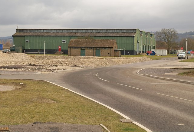 Buldingss at former RAF Quedgley, (source: Wikipedia, image dated 2010)